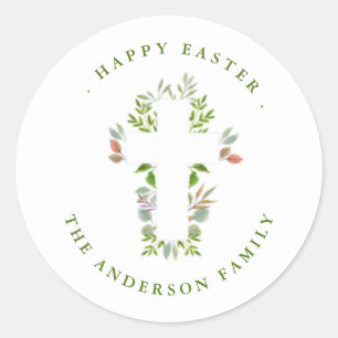 Easter Cross and Greenery Label / Seal