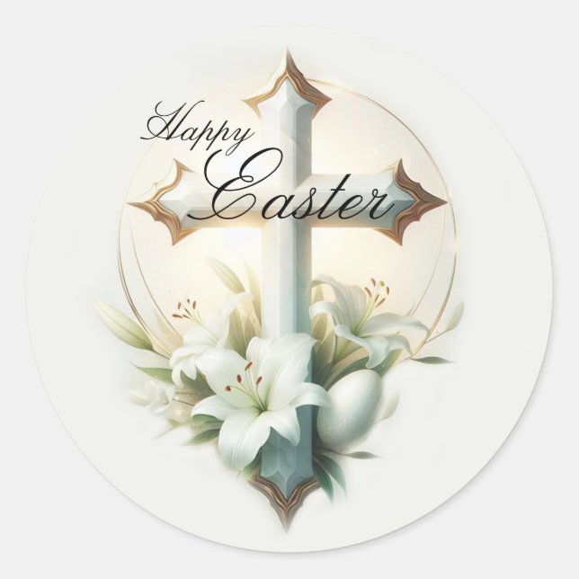 Easter Cross and Lilies Envelope Seal (Front)