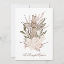Easter Cross Card Peaceful Easter He Is Risen