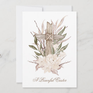 Easter Cross Card Peaceful Easter He Is Risen