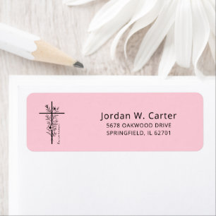 Easter Cross He is Risen Floral Pink
