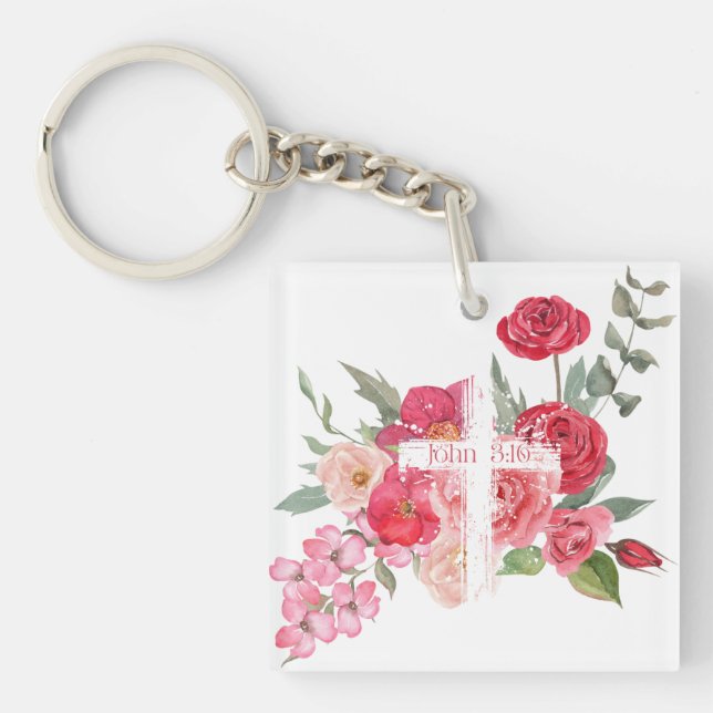 Easter/Cross/John3:16/Jesus Key Ring (Front)