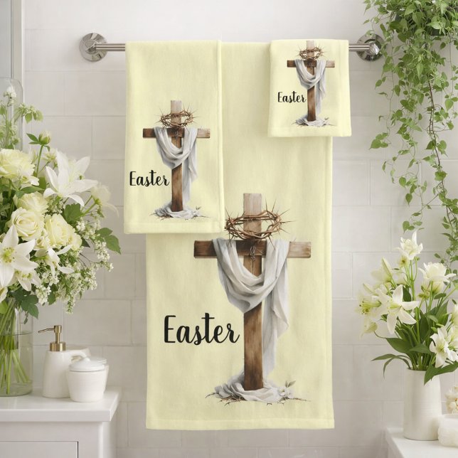  Easter Cross & Lily Blessing   Bath Towel Set (Creator Uploaded)