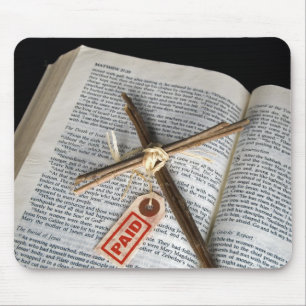 Easter Cross on Bible Mouse Mat