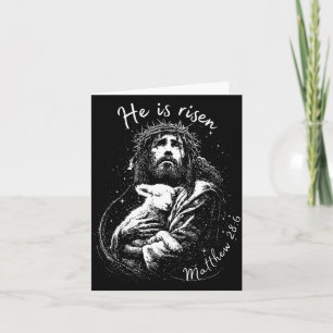 Easter Cross Risen Jesus Christian Men Women Kid Card