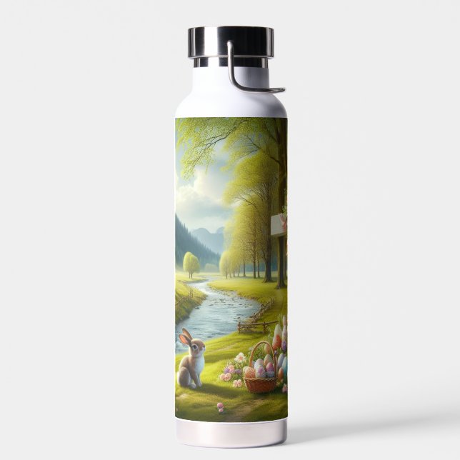 Easter cross with bunny & eggs water bottle (Left)