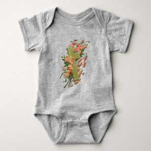 Easter Cross with Flowers Unisex Grey Bodysuit
