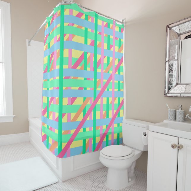 Easter Crossed Lines Shower Curtain (In Situ)