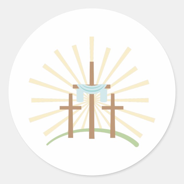 Easter Crosses Classic Round Sticker (Front)