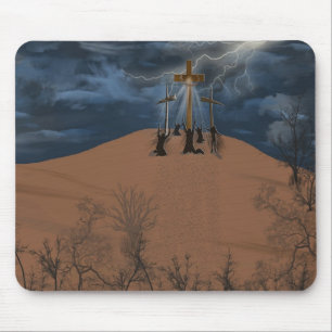 Easter Crosses on a Hill Mouse Mat