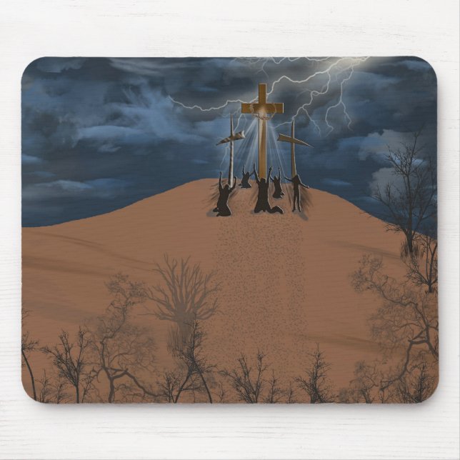 Easter Crosses on a Hill Mouse Mat (Front)