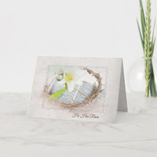 Easter Crown and Bible with Lily Card