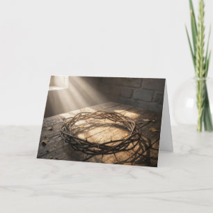 Easter Crown of Thorns Illuminated by Sunbeams Card