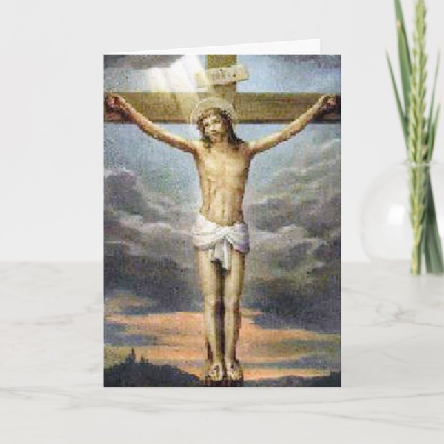 Easter Crucifixion Religious Card (Front)