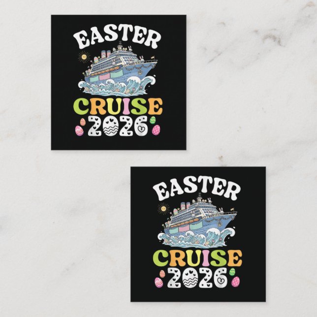 Easter Cruise 2026 Vacation Bunny Ship Spring  Card (Front/Back)