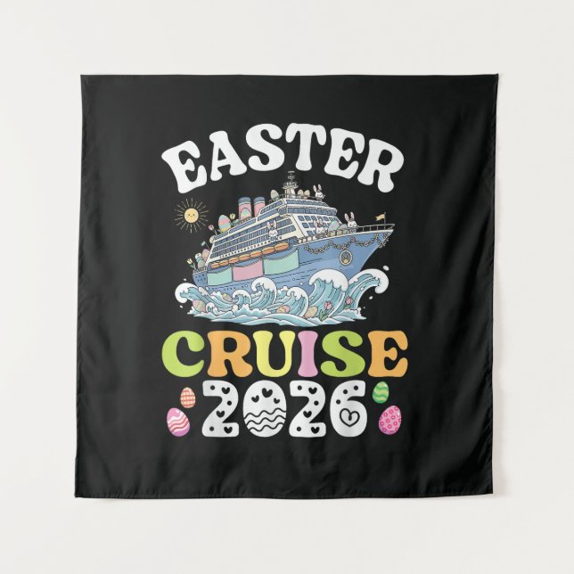 Easter Cruise 2026 Vacation Bunny Ship Spring  Tapestry (Front)