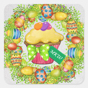 Easter Cupcake Sticker
