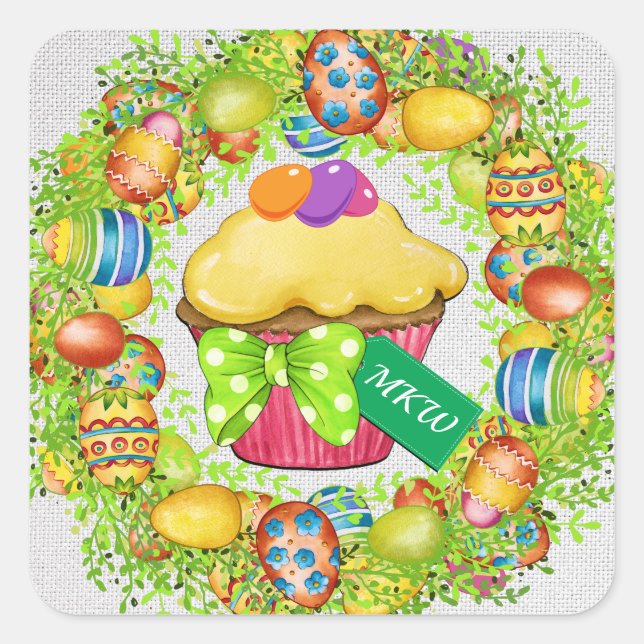 Easter Cupcake Sticker (Front)