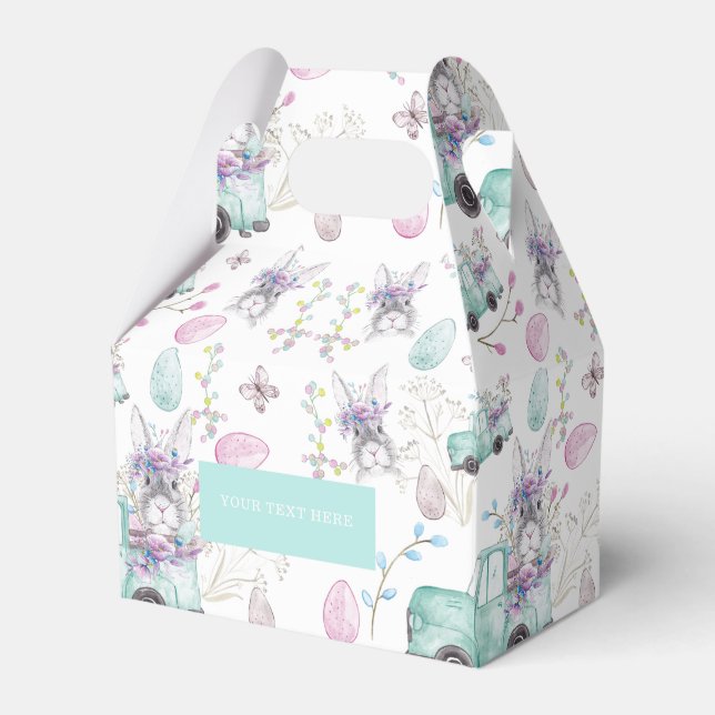 Easter Custom Watercolor elements Favour Box (Front Side)