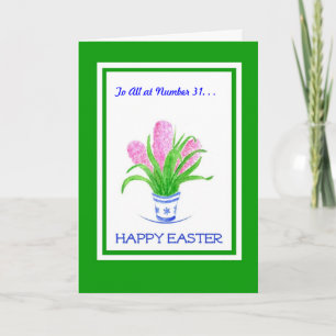 Easter Customizable Greeting Card - Hyacinths