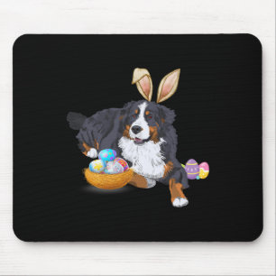 Easter Cute Bernese Mountain Dog Lover Bunny Eggs Mouse Mat