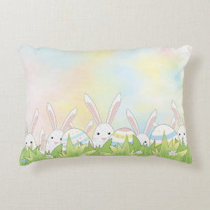 Easter cute bunny and eggs decorative cushion