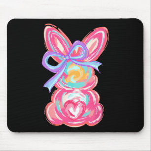 Easter Cute Bunny Coquette Bow Tie Dye Rabbit Wome Mouse Mat
