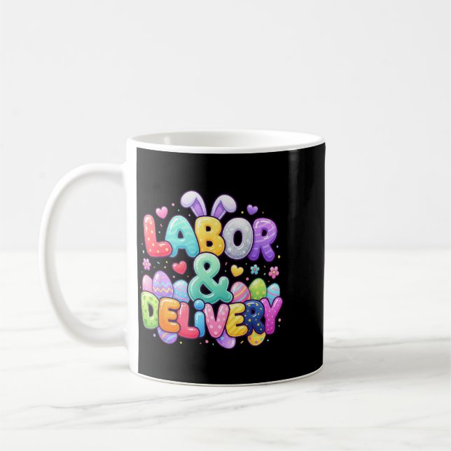 Easter Cute Bunny Egg Nursing Labour And Delivery Coffee Mug (Left)