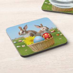 Easter Cute Bunny for a positive mood   Coaster