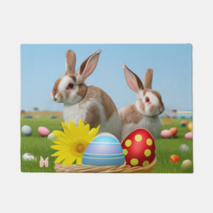 Easter Cute Bunny for a positive mood   Doormat