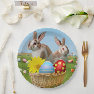 Easter Cute Bunny for a positive mood Paper Plate