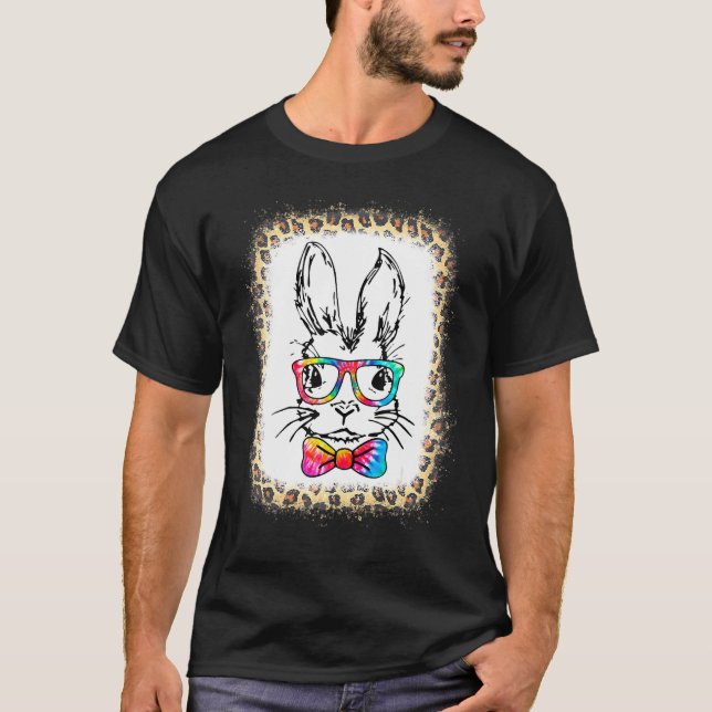 Easter Cute Bunny Rabbit Tie Dye Glasses Girl Happ T-Shirt (Front)