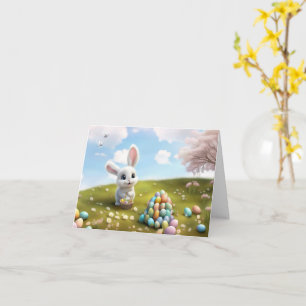 Easter Cute Easter Bunny with Easter Basket  Card