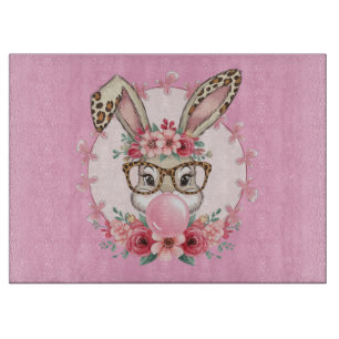 Easter Cute Floral Bunny Leopard Gift Cutting Board