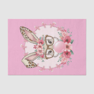 Easter Cute Floral Bunny Leopard Gift  Tissue Paper