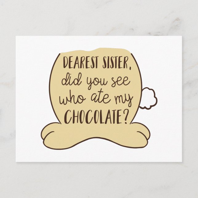 Easter Cute Funny Bunny Quote Typography Sister Postcard (Front)