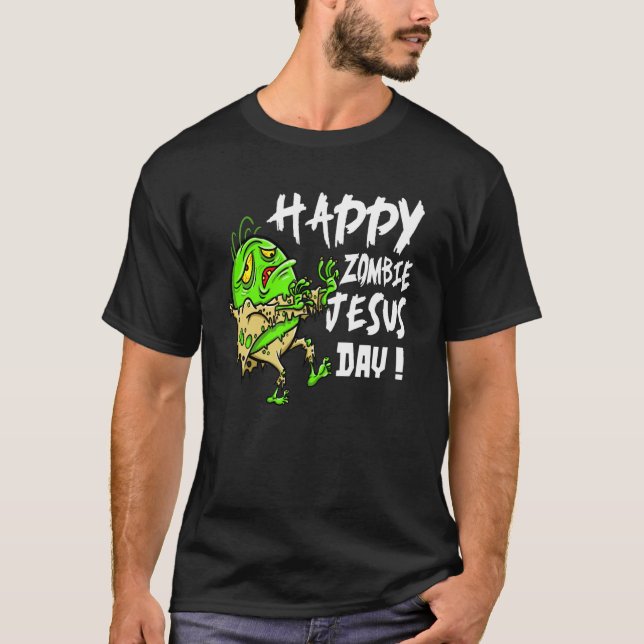Easter Cute Happy Zombie Jesus Day Easter Bunny T-Shirt (Front)