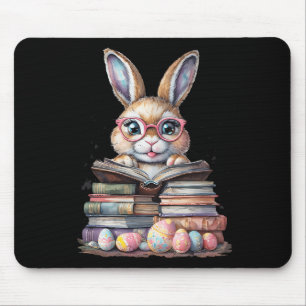 Easter Cute Reading Bunny Gles Books Bookworm Read Mouse Mat