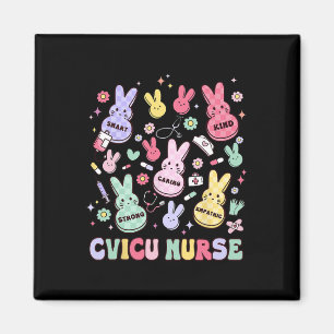 Easter Cvicu Cardiac Nurse Bunny Paediatrics Retro Magnet
