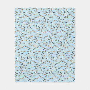 Easter Dachshund (Blue) Fleece Blanket