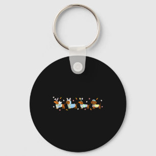 Easter dachshund bunny eggs for teens boys girls key ring
