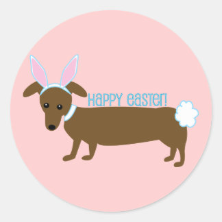 Easter Dachshund Bunny Stickers
