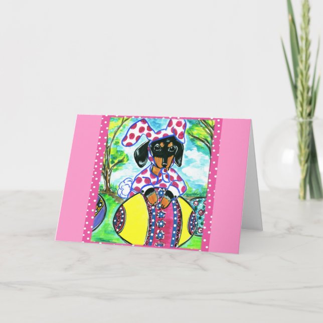 Easter Dachshund Holiday Card (Front)