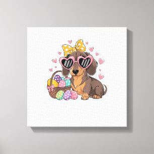 Easter Dachshunds Cute Dachshund T-Shirt Canvas Print