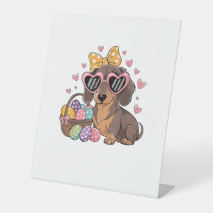 Easter Dachshunds Cute Dachshund T-Shirt Pedestal Sign