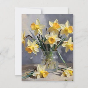 Easter Daffodils D - Oils Holiday Card