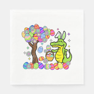 Easter Day Alligator Eggs Bunny Ear Men Women Kid Napkin