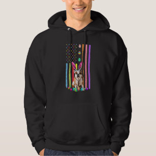 Easter Day American Eggs Flag English Bulldog Dog Hoodie