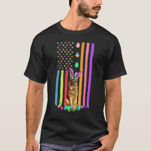 Easter Day American Eggs Flag German Shepherd Dog T-Shirt