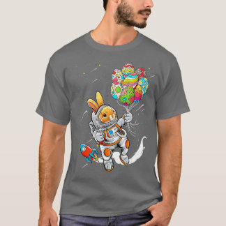 Easter Day Astronaut Bunny Rabbit Planet Egg Boys T-Shirt